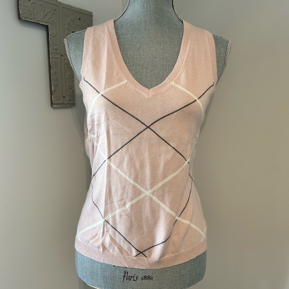 MEXX cotton preppy argyle v neck knit pullover vest academia Y2K masculine